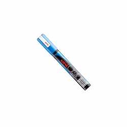 Uni PWE-5M Liquid Chalk Marker Pen - Whiteboard Blackboard Chalkboard - Non Permanent - Light Blue - Pack of 3
