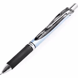 Pentel Energel BLN75 Retractable Gel Ink Rollerball Pen - 0.5mm - Pack of 6 in Pillow Packaging - Black and Blue