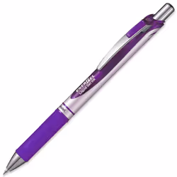 Pentel Energel BL77 Retractable Gel Ink Rollerball Pen - 0.7mm - Pack of 5 in Pillow Packaging - Violet
