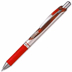Pentel Energel BL77 Retractable Gel Ink Rollerball Pen - 0.7mm - Pack of 5 in Pillow Packaging - Red
