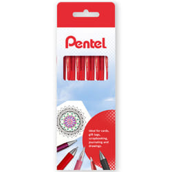 Pentel Energel X BL107 Retractable Gel Rollerball Pens - 0.7mm - Gift Box of 6 - Red