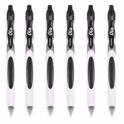 Zebra Ola Gel Retractable Gel Pen - White Barrel - Black Ink - 6 Pack