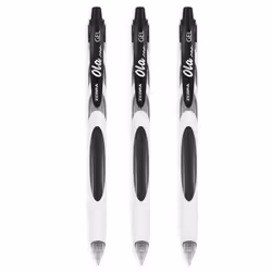 Zebra Ola Gel Retractable Gel Pen - White Barrel - Black Ink - 6 Pack