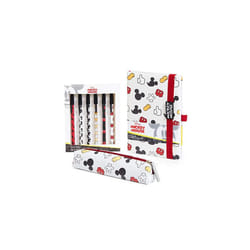 Disney Stationary Sets for Women Or Girls with Mickey Mouse A5 Notebook, Pencil Case and Set of 6 Blue Ink Pens for School Or Office, Cute Gifts