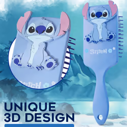 Stitch Detangle Hair Brush for Women Teenagers Girls Minnie Mouse Baby Yoda Paddle Brush Stitch Gifts (Blue Stitch)