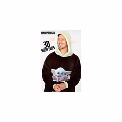 The Mandalorian Mens Hoodies Fleece Oversized Blanket Hoodie Baby Yoda (Brown/Green)