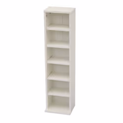 Oypla 6 Tier White Wooden CD DVD Game Book Shelf Storage Tower Rack - Fits 102 CDs