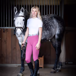 Coco Equestrian Pink Ladies Womens Kids Horse Riding Tights Jodhpurs Breeches Leggings - M