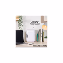 Russell Hobbs Mini Fridge RH4CLR1001 4L/6 Can Portable Mini Cooler & Warmer for Drinks, Cosmetics/Makeup/Skincare, AC/DC Power, Retro Style, White,