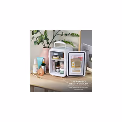 Russell Hobbs Mini Fridge RH4CLR1001 4L/6 Can Portable Mini Cooler & Warmer for Drinks, Cosmetics/Makeup/Skincare, AC/DC Power, Retro Style, White, - Additional view 4
