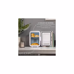 Russell Hobbs Mini Fridge RH4CLR1001 4L/6 Can Portable Mini Cooler & Warmer for Drinks, Cosmetics/Makeup/Skincare, AC/DC Power, Retro Style, White, - Additional view 5