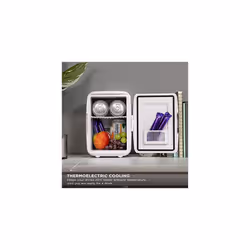 Russell Hobbs Mini Fridge RH4CLR1001 4L/6 Can Portable Mini Cooler & Warmer for Drinks, Cosmetics/Makeup/Skincare, AC/DC Power, Retro Style, White, - Additional view 7