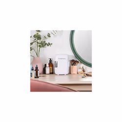 Russell Hobbs Mini Fridge RH4CLR1001 4L/6 Can Portable Mini Cooler & Warmer for Drinks, Cosmetics/Makeup/Skincare, AC/DC Power, Retro Style, White, - Additional view 8