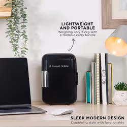Russell Hobbs Mini Fridge RH4CLR1001B | 4L/6 Can Portable Mini Cooler