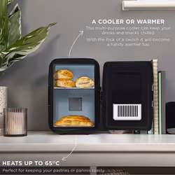 Russell Hobbs Mini Fridge RH4CLR1001B | 4L/6 Can Portable Mini Cooler