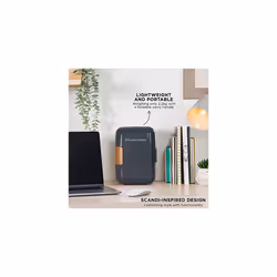 Russell Hobbs RH4CLR1001SCG 4L/6 Can Mini Portable Cooler & Warmer for Drinks, Cosmetics/Makeup/Skincare, AC/DC Power, Scandi Style, Grey &