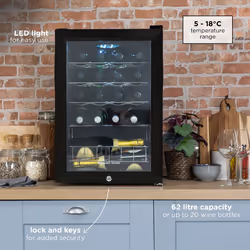 Russell Hobbs RHGWC4B-LCK wine cooler Compressor wine cooler Freestanding Black 20 bottle(s) - Additional view 7
