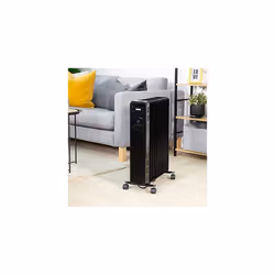 Zanussi 2300W Oil Filled Radiator 11 Fin Portable Electric Heater & Remote Control, Black, Display & 24 Hour Timer, Adjustable Thermostat, 3 Heat