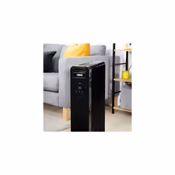 Zanussi 2300W Oil Filled Radiator 11 Fin Portable Electric Heater & Remote Control, Black, Display & 24 Hour Timer, Adjustable Thermostat, 3 Heat
