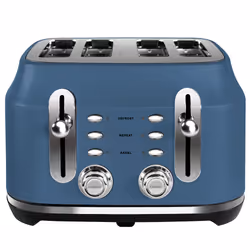 Rangemaster RMCL4S201SB, 4 slice(s), Blue, Metal, Plastic, Buttons, Level, Toaster, 1 x RMCL4S201SB