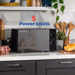 Russell Hobbs Manual Microwave 20L 800W 5 Power Levels Black RHM2027B