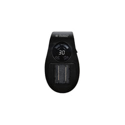 500W Ceramic Plug Heater, Electric Heater Adjustable thermostat, 12 Hour Timer & LED Display, 2 Fan Speeds, 2 Year Guarantee, Black, RHPH2001B