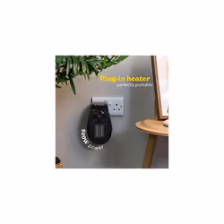 500W Ceramic Plug Heater, Electric Heater Adjustable thermostat, 12 Hour Timer & LED Display, 2 Fan Speeds, 2 Year Guarantee, Black, RHPH2001B