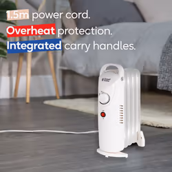 Russell Hobbs Oil Filled Radiator 5 Fin Heater White RHOFR3001W