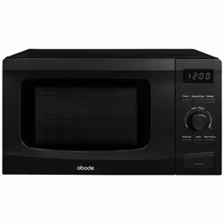 Abode AMD2002B 20L Digital Microwave - Black, Countertop, Solo microwave, 20 L, 700 W, Built-in display, Buttons, Rotary