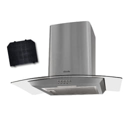 Abode AGCH6031SS 60cm Curved Glass Cooker Hood - Stainless Steel