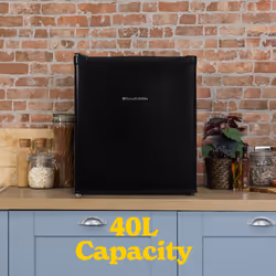 Russell Hobbs Mini Fridge 40 Litre Black Table Top, RHTTLF2E1B