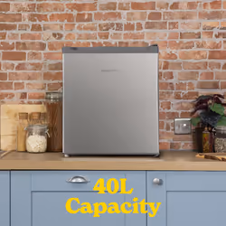 Russell Hobbs Mini Fridge 40L Stainless Steel Table Top, RHTTLF2E1SS