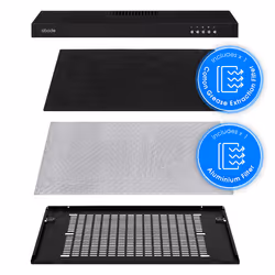 Abode A60VSRCH0B1B 60cm Manual Visor Cooker Hood in Black