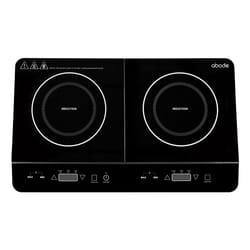 Abode AINDH2003 Portable Double Induction Hob, Digital Dual Control 2.8kW Plug & Play - Black