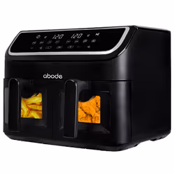 Abode AAF9000, 9L Touch Control Dual Drawer Air Fryer in Black, Hot air fryer, 9 L, 80 °C, 200 °C, 60 min, Double