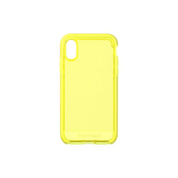 Tech Enterprises Protective Apple iPhone X/XS Case Thin Patterned Back Cover with FlexShock - Evo Check - Neon Yellow
