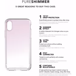 Tech21 Pure Shimmer Phone Case Cover for iPhone 7 Plus / 8 Plus - Pink