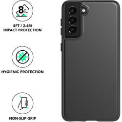 Tech21 Evo Slim Germ Fighting Antimicrobial Case with 8 ft. Drop Protection Cover For Samsung Galaxy S21+ (PLUS), Charcoal Black