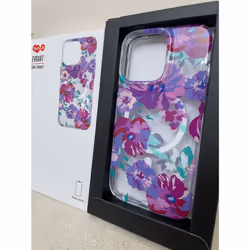 Floral Flower Case for iPhone 13 Pro Magsafe Compatible Phone Case Purple