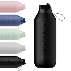 Series 2 Flip Water Bottle with Sports Flip Lid, Telescopic Straw and Nylon Carry Loop - Easy Flip Lid, Straw Cleaning Brush Included - 500ml - Abyss