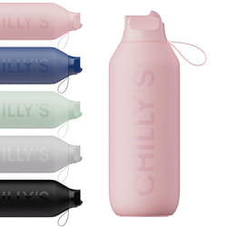 Series 2 Flip Water Bottle with Sports Flip Lid, Telescopic Straw and Nylon Carry Loop - Easy Flip Lid, Straw Cleaning Brush Included - 500ml - Blush