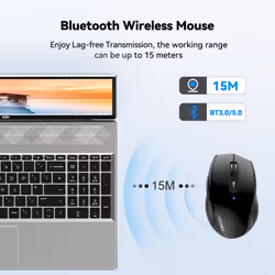 Bluetooth Mouse, 3200DPI Wireless Mouse, Cordless Mice Ergonomic Portable Mouse for Laptop PC Computer 24 Month Battery Life With Battery Indicator,