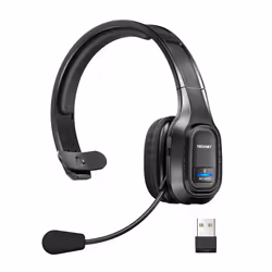 Wireless Headset with Microphone Noise Canceling, On-ear Bluetooth Headset with Microphone, 55H Hands-Free Headsets with Micr ...