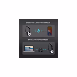 Wireless Headset with Microphone Noise Cancelling, Bluetooth Headset with Microphone for Laptop, All Day Battery Life with Charging Dock for Office,