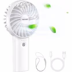 TECKNET Mini Handheld Fan, Portable USB Fan with Rechargeable 5200mAh Power Bank Function Personal Electric Fan, 3 Adjustable ...