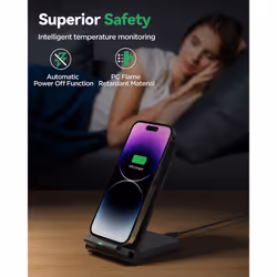 Wireless Charger, 15W Fast Wireless Charging Stand, Phone Charger Stand, Dual Charging Modes Compatible with iPhone 15 14 13 12 11 Pro Max, Galaxy S23