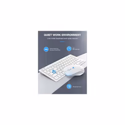 Mini Wireless Keyboard and Mouse Set, 2.4G Cordless USB Keyboard and Silent Mouse Comb with Nano USB Receiver, 12 Multimedia Shortcuts for Computer,