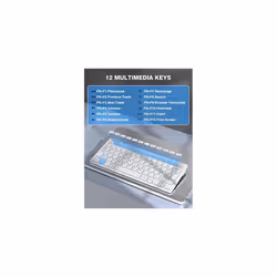 Mini Wireless Keyboard and Mouse Set, 2.4G Cordless USB Keyboard and Silent Mouse Comb with Nano USB Receiver, 12 Multimedia Shortcuts for Computer,