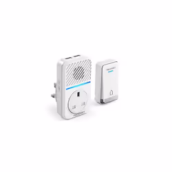 Plug Through Wireless Doorbell with Two USB Socket, 400M Range Plug in Door Bell Kits, IP65 Waterproof Self-Powered Cordless ...