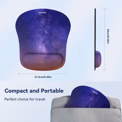 TECKNET Mouse Pad with Wrist Support  Ergonomic Gaming Mouse Pad Pain Relief  Portable Comfortable Mousepad for Computer  Laptop  Office  Home - Non-S
